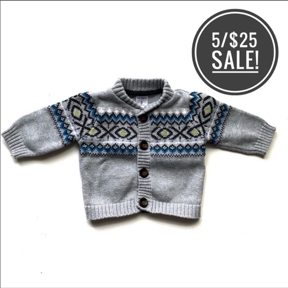 Carter's Other - Carter’s 3M EUC Boys Grey Knit Sweater